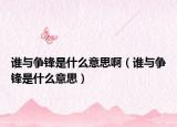 誰與爭鋒是什么意思?。ㄕl與爭鋒是什么意思）