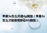 蘋果5s怎么開通4g網(wǎng)絡(luò)（蘋果5s怎么才能使用移動4G網(wǎng)絡(luò)）