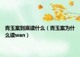 青玉案到底讀什么（青玉案為什么讀wan）