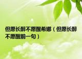但愿長醉不愿醒希娜（但愿長醉不愿醒前一句）