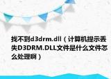 找不到d3drm.dll（計(jì)算機(jī)提示丟失D3DRM.DLL文件是什么文件怎么處理?。? /></span></a>
                        <h2><a href=