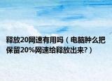 釋放20網(wǎng)速有用嗎（電腦腫么把保留20%網(wǎng)速給釋放出來?）