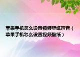蘋果手機(jī)怎么設(shè)置視頻壁紙聲音（蘋果手機(jī)怎么設(shè)置視頻壁紙）