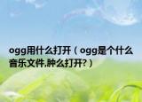 ogg用什么打開（ogg是個什么音樂文件,腫么打開?）