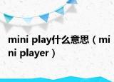 mini play什么意思（mini player）