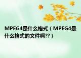 MPEG4是什么格式（MPEG4是什么格式的文件啊??）