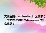 文件后綴downloading什么意思（一個文件,擴展名是download是什么意思）