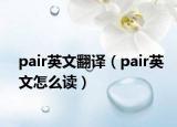 pair英文翻譯（pair英文怎么讀）