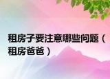 租房子要注意哪些問題（租房爸爸）