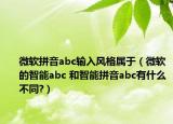 微軟拼音abc輸入風(fēng)格屬于（微軟的智能abc 和智能拼音abc有什么不同?）