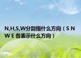 N,H,S,W分別指什么方向（S N W E 各表示什么方向）