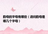 韻母的字母有哪些（請問韻母是哪幾個字母）