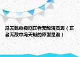 馮天魁電視劇正者無敵演員表（正者無敵中馮天魁的原型是誰）