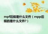 mpf后綴是什么文件（mpp后綴的是什么文件?）