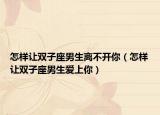 怎樣讓雙子座男生離不開(kāi)你（怎樣讓雙子座男生愛(ài)上你）