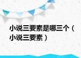 小說三要素是哪三個(gè)（小說三要素）