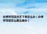 辦學(xué)許可證辦不下來怎么辦（辦學(xué)許可證怎么那么難辦）