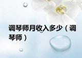 調(diào)琴師月收入多少（調(diào)琴師）