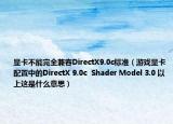 顯卡不能完全兼容DirectX9.0c標準（游戲顯卡配置中的DirectX 9.0c  Shader Model 3.0 以上這是什么意思）