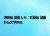 傅曉嵐 湖南大學(xué)（趙曉嵐 湖南師范大學(xué)教授）