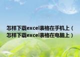 怎樣下載excel表格在手機(jī)上（怎樣下載excel表格在電腦上）