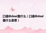口語中deal是什么（口語中deal是什么意思）