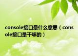 console接口是什么意思（console接口是干嘛的）