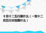 十月十二五行屬什么（一到十二月五行分別屬什么）