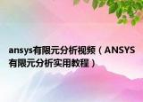 ansys有限元分析視頻（ANSYS有限元分析實用教程）