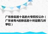 廣東排名前十名的大專院校公辦（廣東省專A的排名前十所是那幾所學(xué)校）