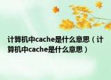 計算機中cache是什么意思（計算機中cache是什么意思）