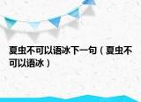 夏蟲不可以語冰下一句（夏蟲不可以語冰）