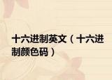 十六進(jìn)制英文（十六進(jìn)制顏色碼）
