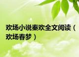 歡場(chǎng)小說秦歡全文閱讀（歡場(chǎng)春夢(mèng)）