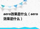 aero效果是什么（aero效果是什么）