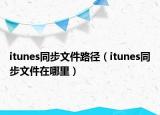 itunes同步文件路徑（itunes同步文件在哪里）