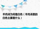 羊肉湯為何是白色（羊肉湯里的白色主要是什么）