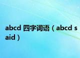 abcd 四字詞語（abcd said）