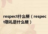 respect什么梗（respect敬禮是什么梗）