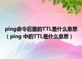 ping命令后面的TTL是什么意思（ping 中的TTL是什么意思）