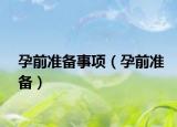 孕前準(zhǔn)備事項(xiàng)（孕前準(zhǔn)備）