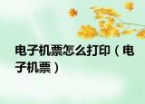 電子機票怎么打?。娮訖C票）