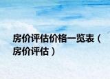 房?jī)r(jià)評(píng)估價(jià)格一覽表（房?jī)r(jià)評(píng)估）