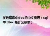 在數(shù)據(jù)庫中dbo的中文意思（sql中 dbo  是什么意思）