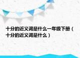 十分的近義詞是什么一年級(jí)下冊(cè)（十分的近義詞是什么）