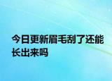 今日更新眉毛刮了還能長出來嗎