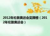 2012年倫敦奧運會獎牌榜（2012年倫敦奧運會）