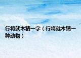 行將就木猜一字（行將就木猜一種動(dòng)物）