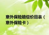 意外保險(xiǎn)賠償價(jià)目表（意外保險(xiǎn)卡）