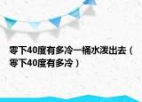 零下40度有多冷一桶水潑出去（零下40度有多冷）